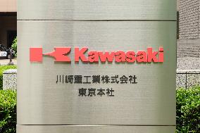 Signs and logos of Kawasaki Heavy Industries (Tokyo headquarters)